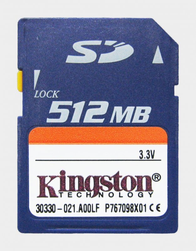 SD karta s kapacitou 512 MB