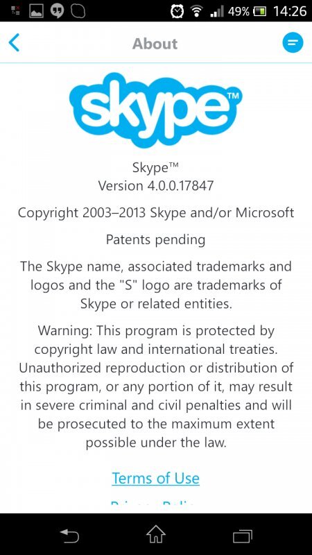Skype pro Android 4.0 