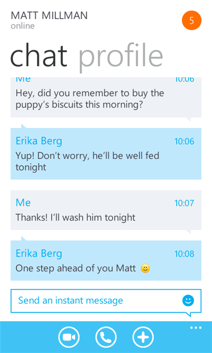 Skype v Beta pro Windows Phone
