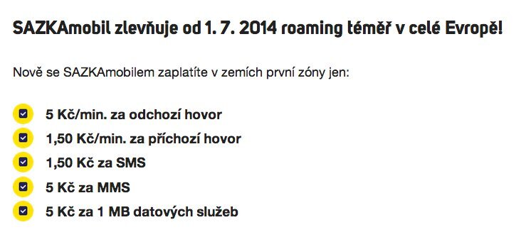 sleva roamingu sazkamobil