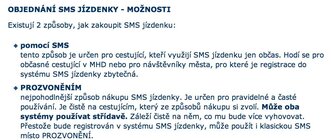 SMS jízdenka Ostrava
