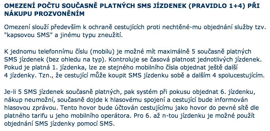 SMS jízdenka Ostrava