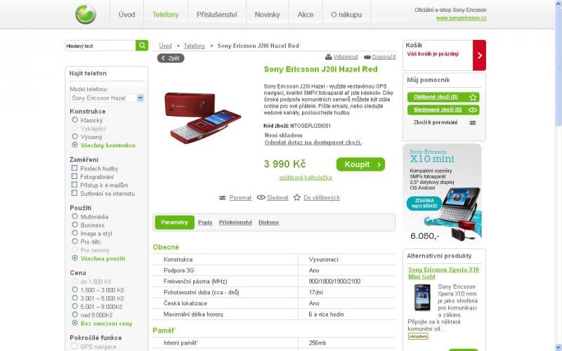Sony Ericsson Hazel v červené barvě oficiálně v česku