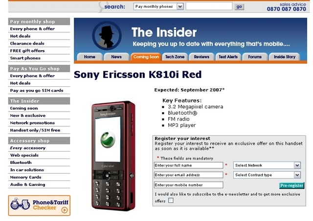 Sony Ericsson K810i