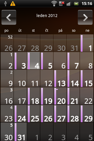 Sony Ericsson Live with Walkman - kalendář