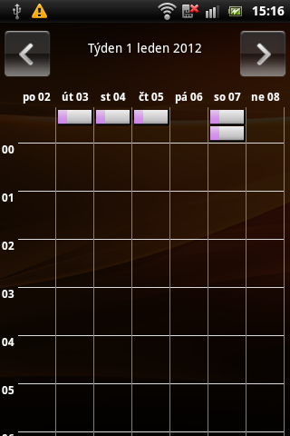 Sony Ericsson Live with Walkman - kalendář