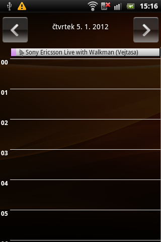 Sony Ericsson Live with Walkman - kalendář