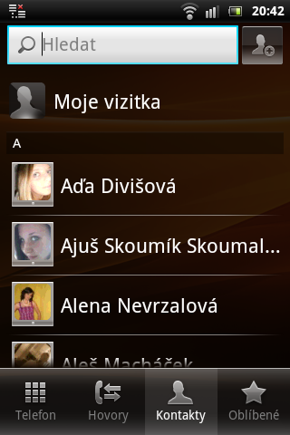 Sony Ericsson Live with Walkman - kontakty