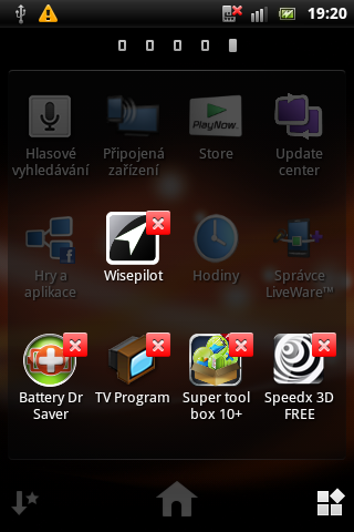 Sony Ericsson Live with Walkman - srceenshoty displeje