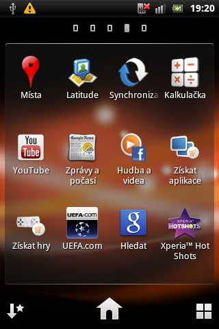 Sony Ericsson Live with Walkman - srceenshoty displeje
