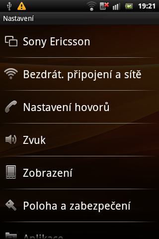 Sony Ericsson Live with Walkman - srceenshoty displeje