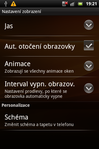 Sony Ericsson Live with Walkman - srceenshoty displeje