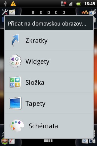 Sony Ericsson Live with Walkman - srcennshoty displeje