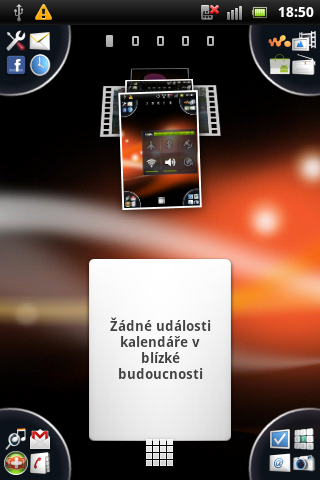 Sony Ericsson Live with Walkman - srcennshoty displeje
