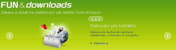Sony Ericsson: množství her, tónů, motivů a softwaru zdarma