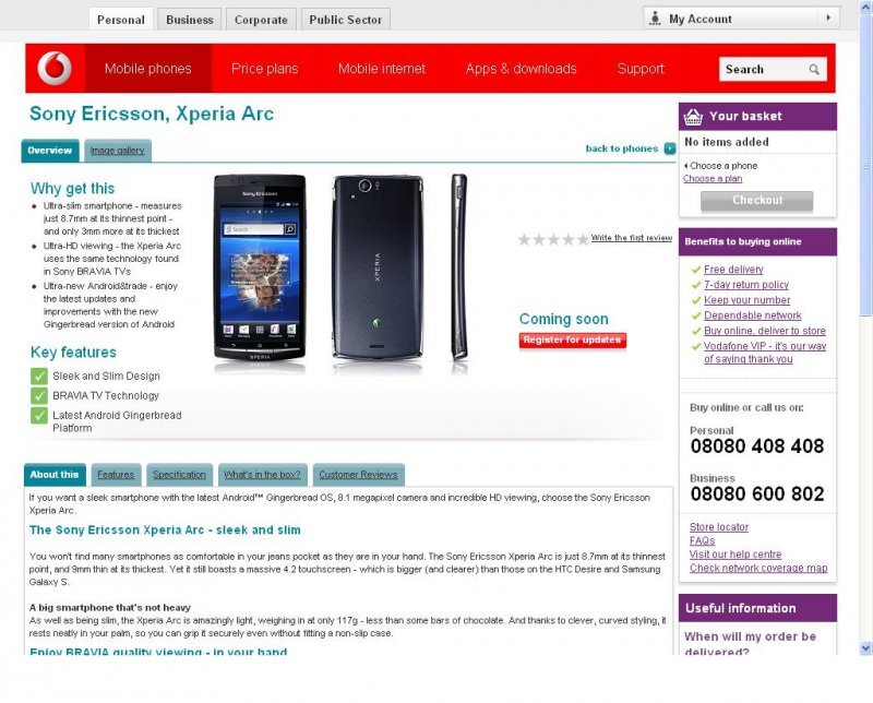 Sony Ericsson Xperia Arc