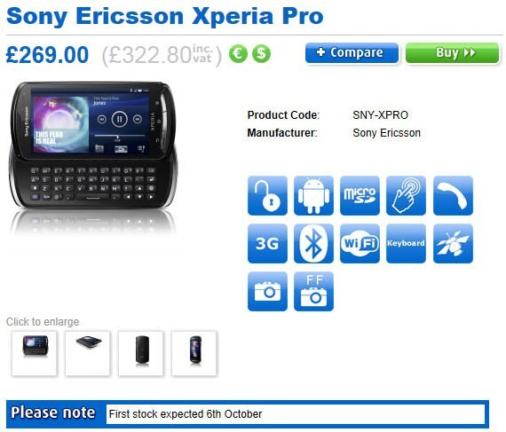 Sony Ericsson Xperia pro