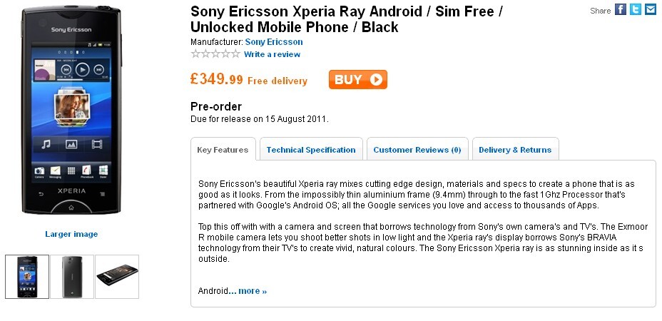 Sony Ericsson Xperia ray