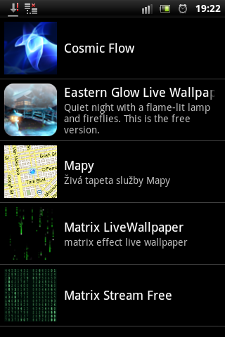 Sony Xperia Cosmic Flow tapety pro Android