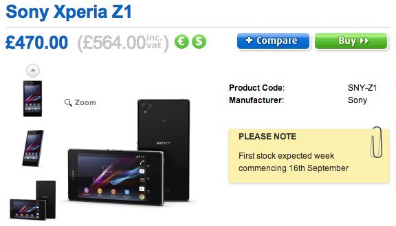 Sony Xperia Z1 cena