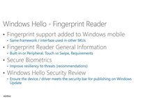 Specifikace podpory otisků prstů ve Windows 10 Mobile