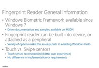Specifikace podpory otisků prstů ve Windows 10 Mobile
