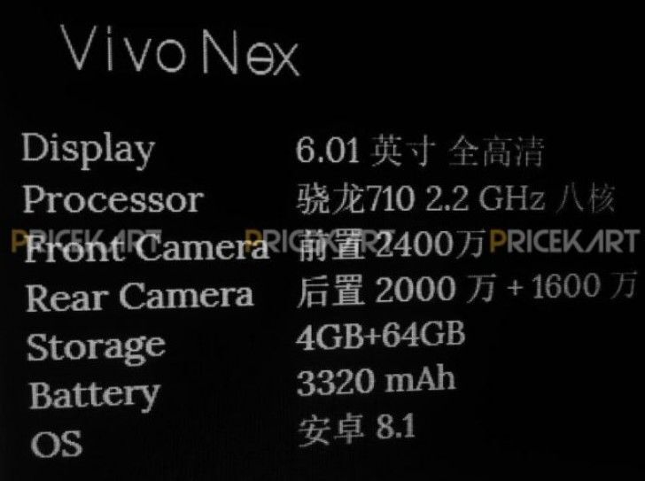 Specifikace Vivo NEX S