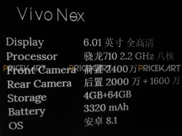 Specifikace Vivo NEX S