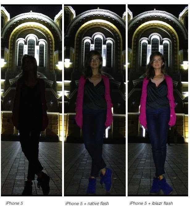 Srovnání snímků pořízených iPhonem 5 bez a s iblazrem