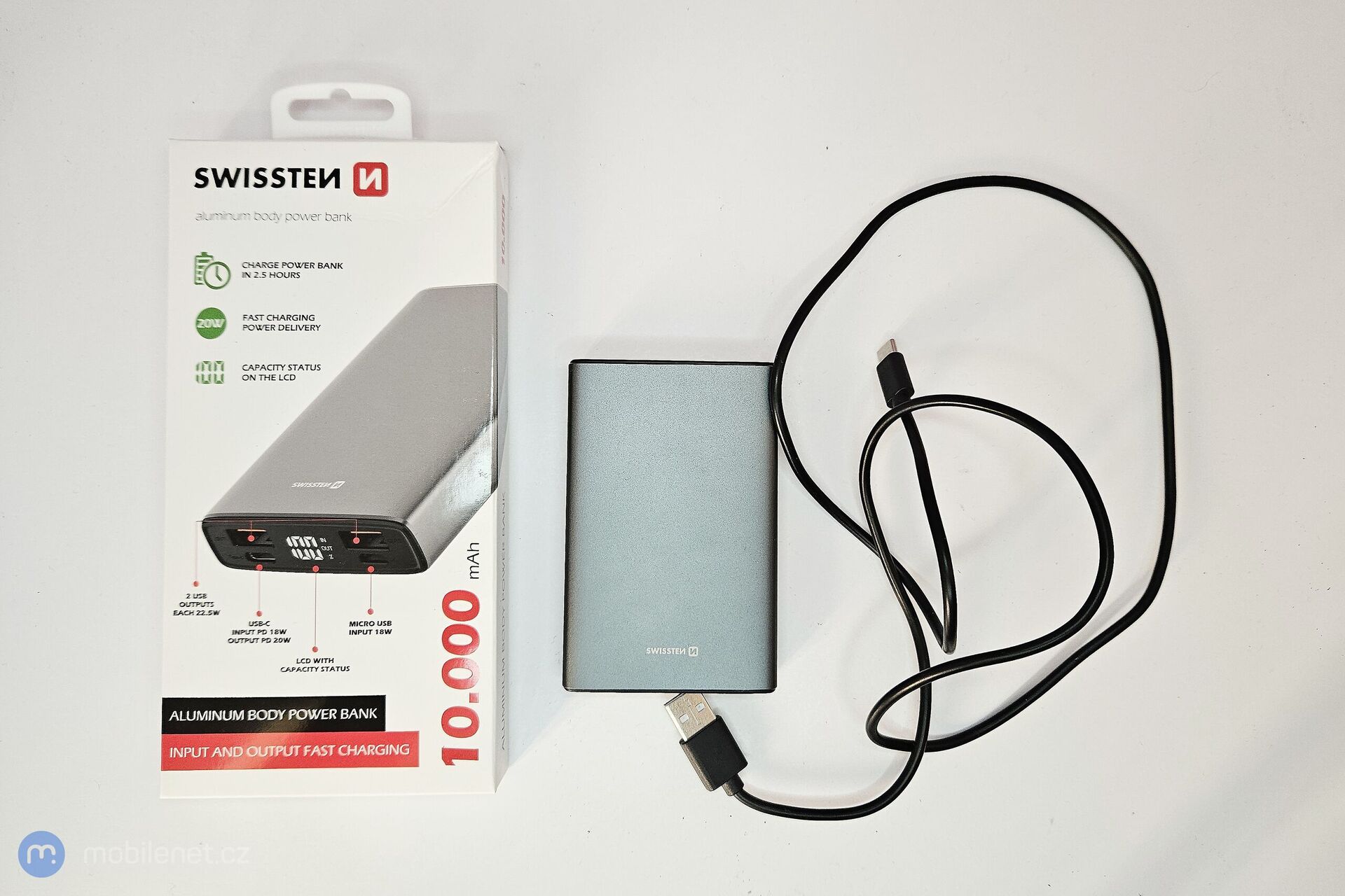 Swissten Aluminium 10 000 mAh 20W PD