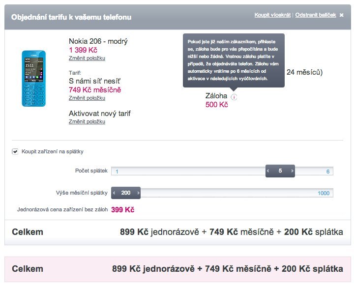 T-Mobile telefon na splátky