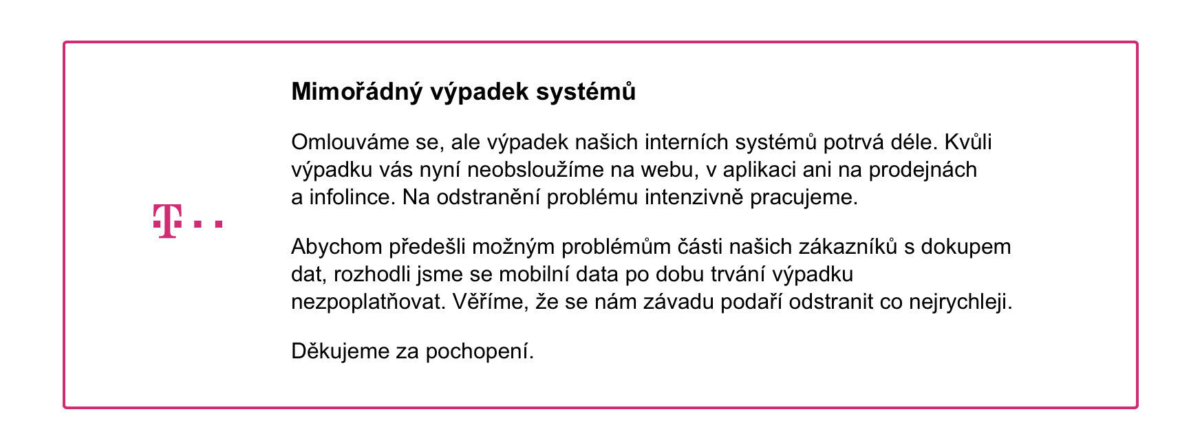 T-Mobile výpadek