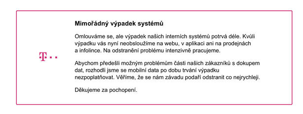 T-Mobile výpadek