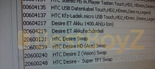 Tabulka s HTC Desire HD a HTC Desire Z