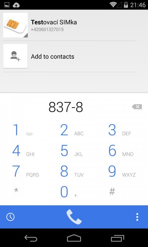 Telefon v Android 4.4.3
