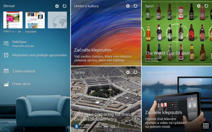 TouchWiz na Galaxy Tab S