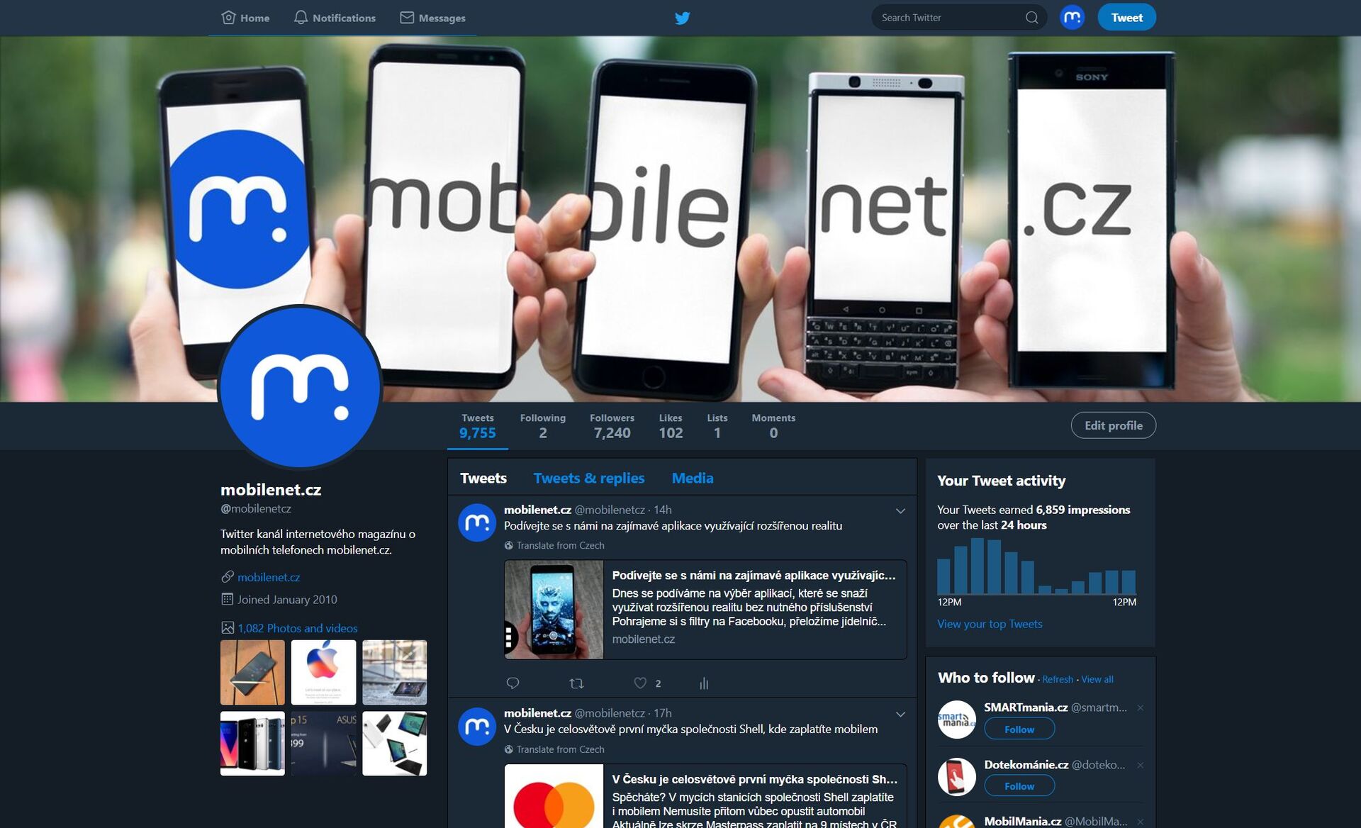 Twitter - noční režim