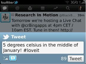 Twitter for BlackBerry v3.0