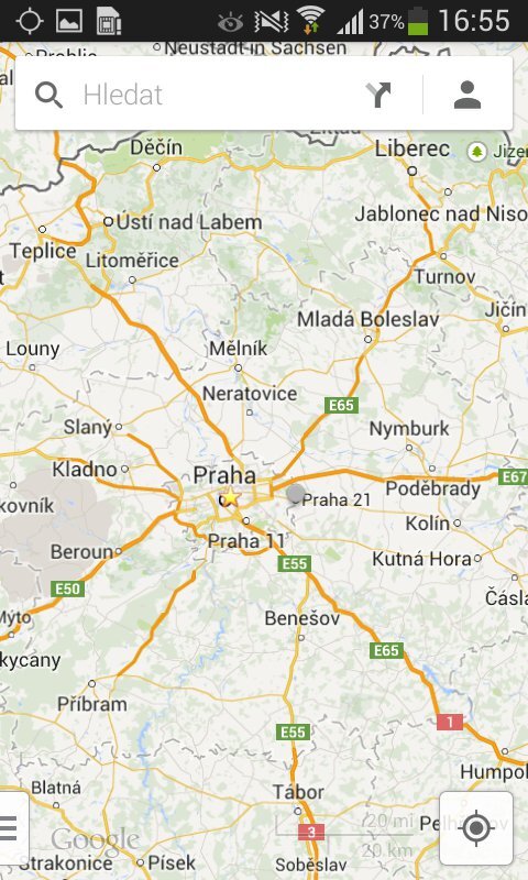 Ukázka z aplikace Mapy