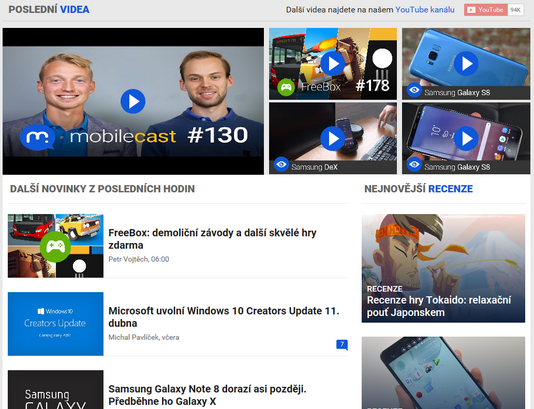 Úvodní stránka mobilenet.cz