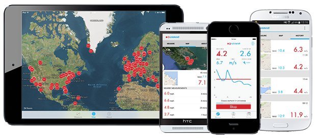 Vaavud aplikace pro iOS a Android