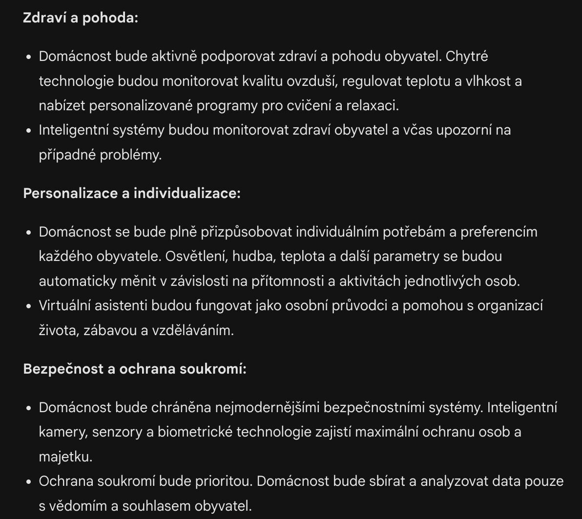 Vizualizace chytré domácnosti podle Gemini