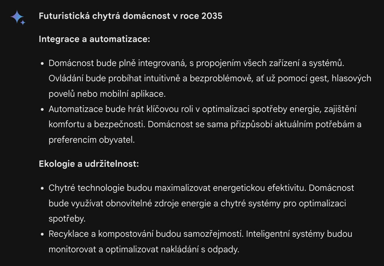 Vizualizace chytré domácnosti podle Gemini