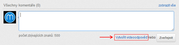 Vkládání videoodpovědí na YouTube