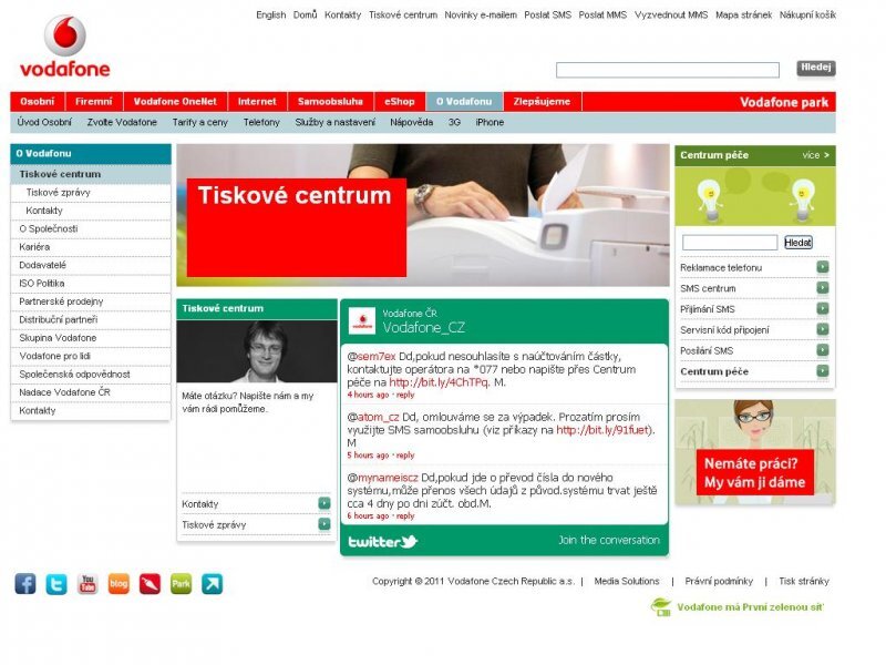 Vodafone CZ Press center