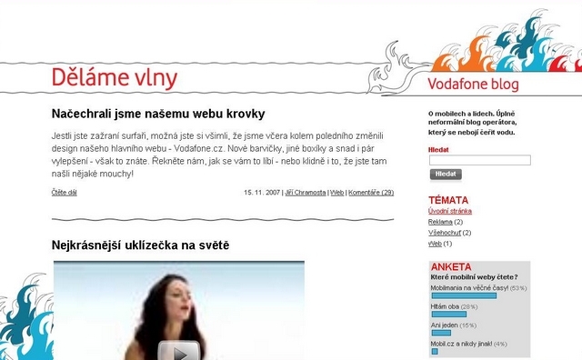 Vodafone dělá vlny v komunikaci a spouští firemní blog