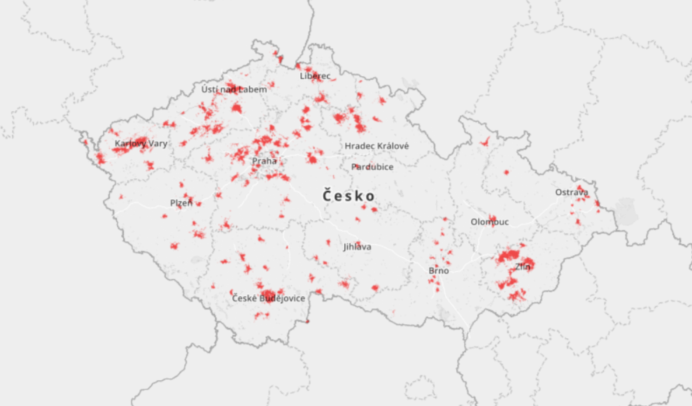 Vodafone mapa 5G pokrytí