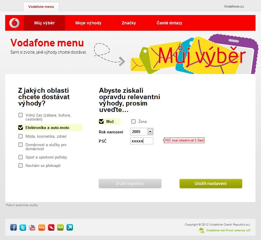 Vodafone Menu