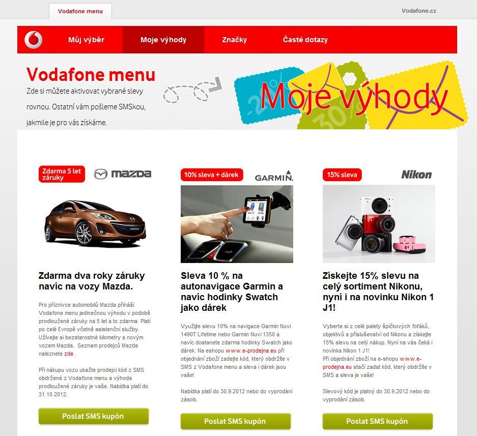 Vodafone Menu