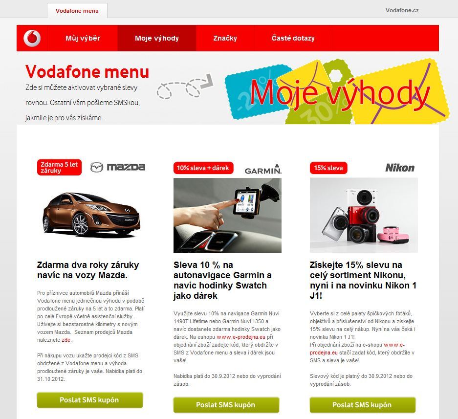 Vodafone Menu